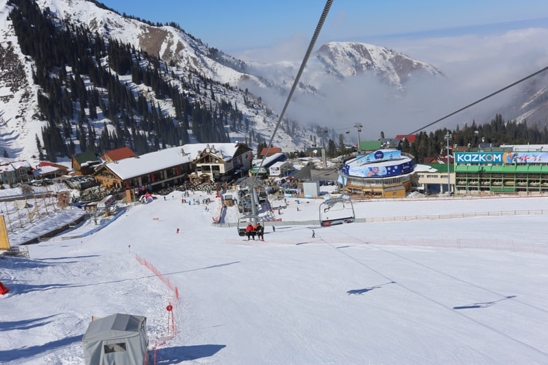 Shymbulak ski resort in the mountains Almaty.